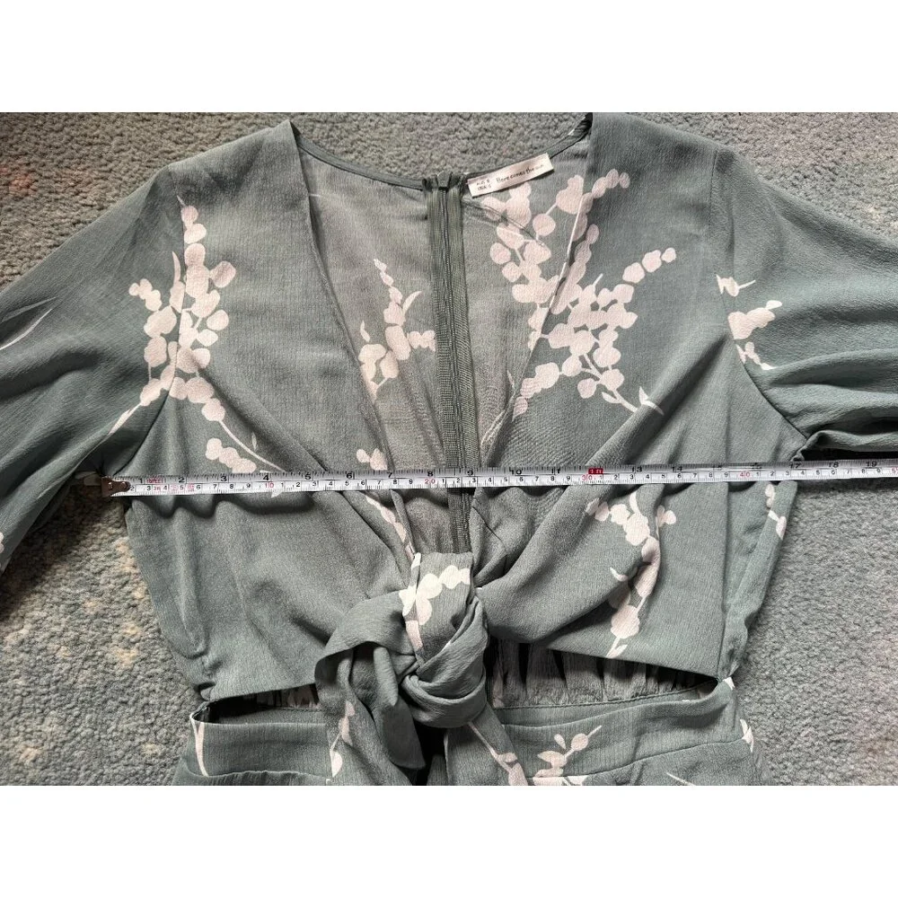 Here Comes The Sun Womens Floral Size S Tie Front Coconut Girl Mini Dress Resort - Picture 15 of 16